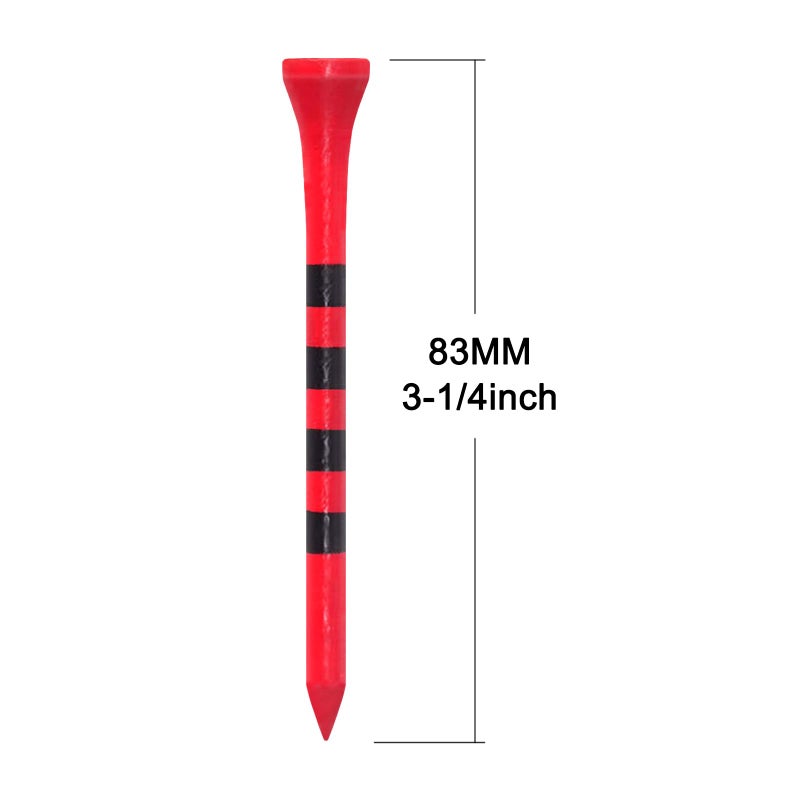 Zivisk Wooden Golf Tees 3-1/4" 100 Count 83mm Red - Image 2